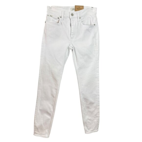 Polo Ralph Lauren White Mid Rise Skinny Jeans Size 26 | NWT | Low Stretch - Picture 1 of 5